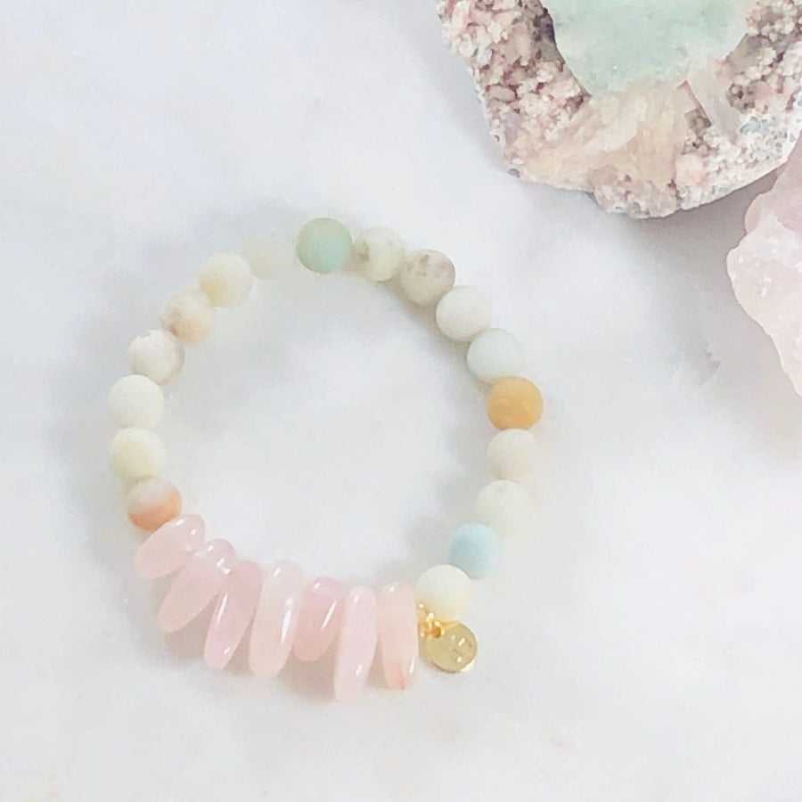 Peace and Love Stacking Bracelet Intuitively Created with Crystal Energy for Love and Harmony