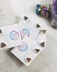 Rainbow Aura Druzy Triangle Studs Handmade for a Modern, Boho Look