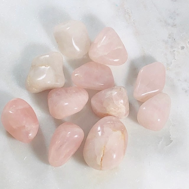 Rose Quartz Tumbled Stones Healing Crystals for Heart Chakra and Love