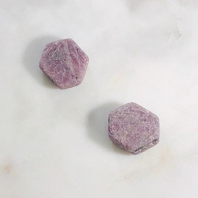 Hexagonal Raw Indian Ruby Healing Crystal for Passion and Blockages