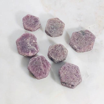 Hexagonal Raw Indian Ruby Healing Crystal for Passion and Blockages