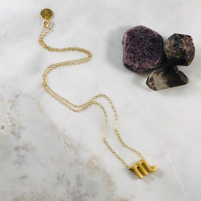 Scorpio Charm Necklace with Healing Crystal Perfect Gift