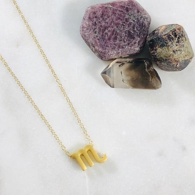 Scorpio Charm Necklace with Healing Crystal Perfect Gift
