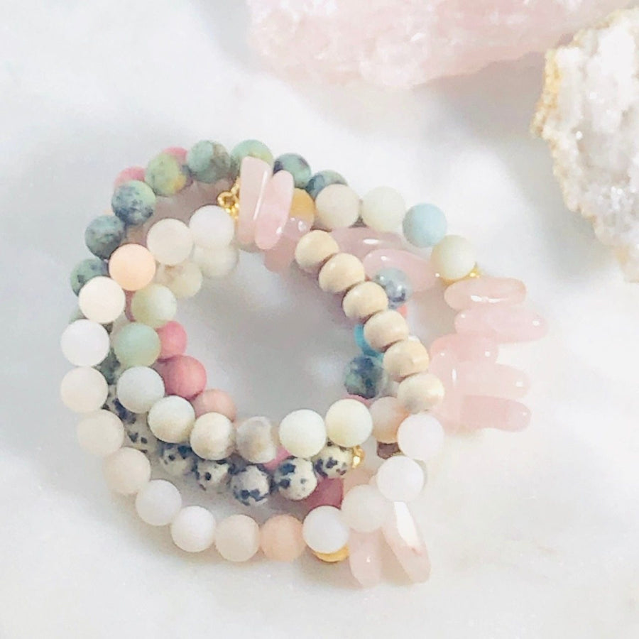 Peace and Love Stacking Bracelet Intuitively Created with Crystal Energy for Love and Harmony