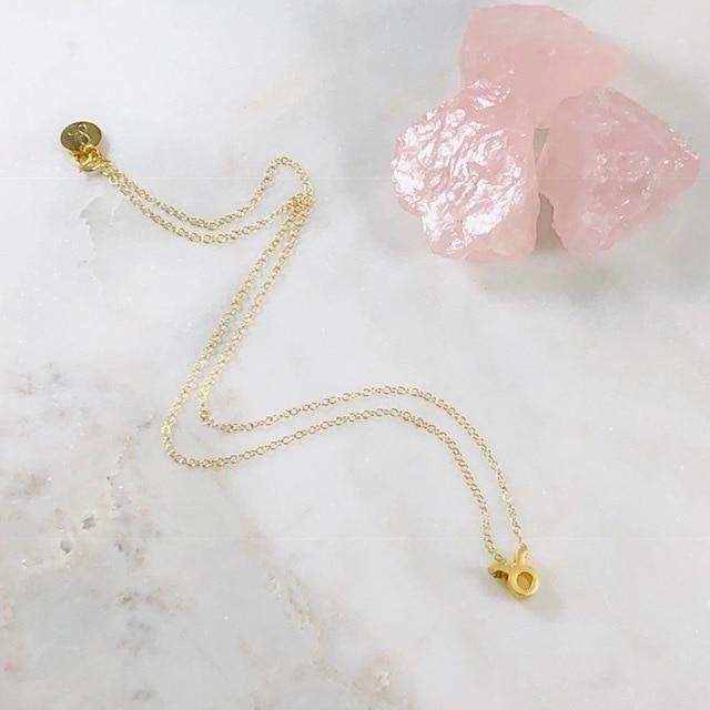 Taurus Charm Necklace with Healing Crystal Perfect Gift