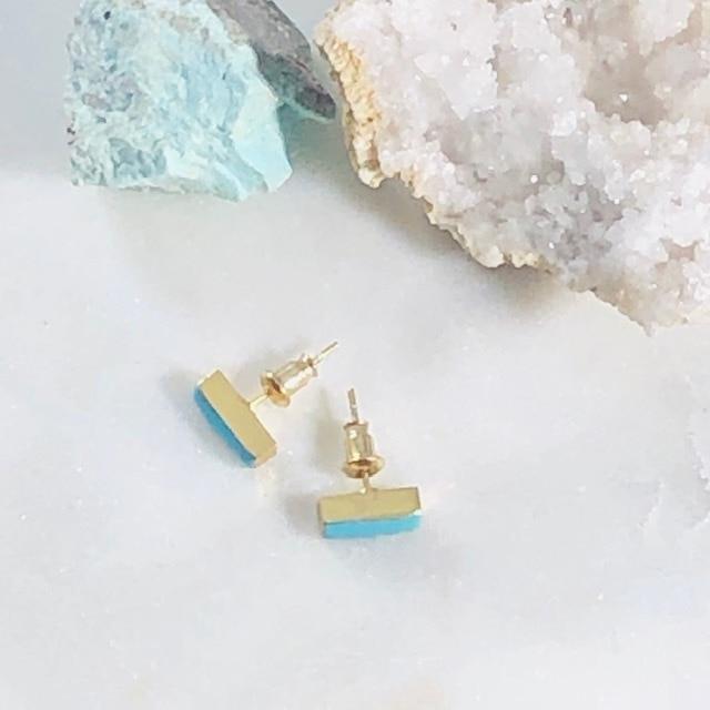 Turquoise Bar Earrings for a Modern, Boho Style