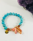 Brighten Turquoise Howlite and Crystal Bracelet Boho Style